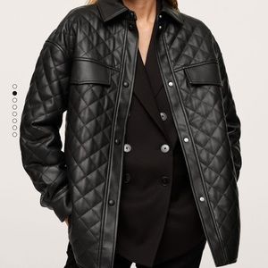 Mango Faux Leather Jacket Small